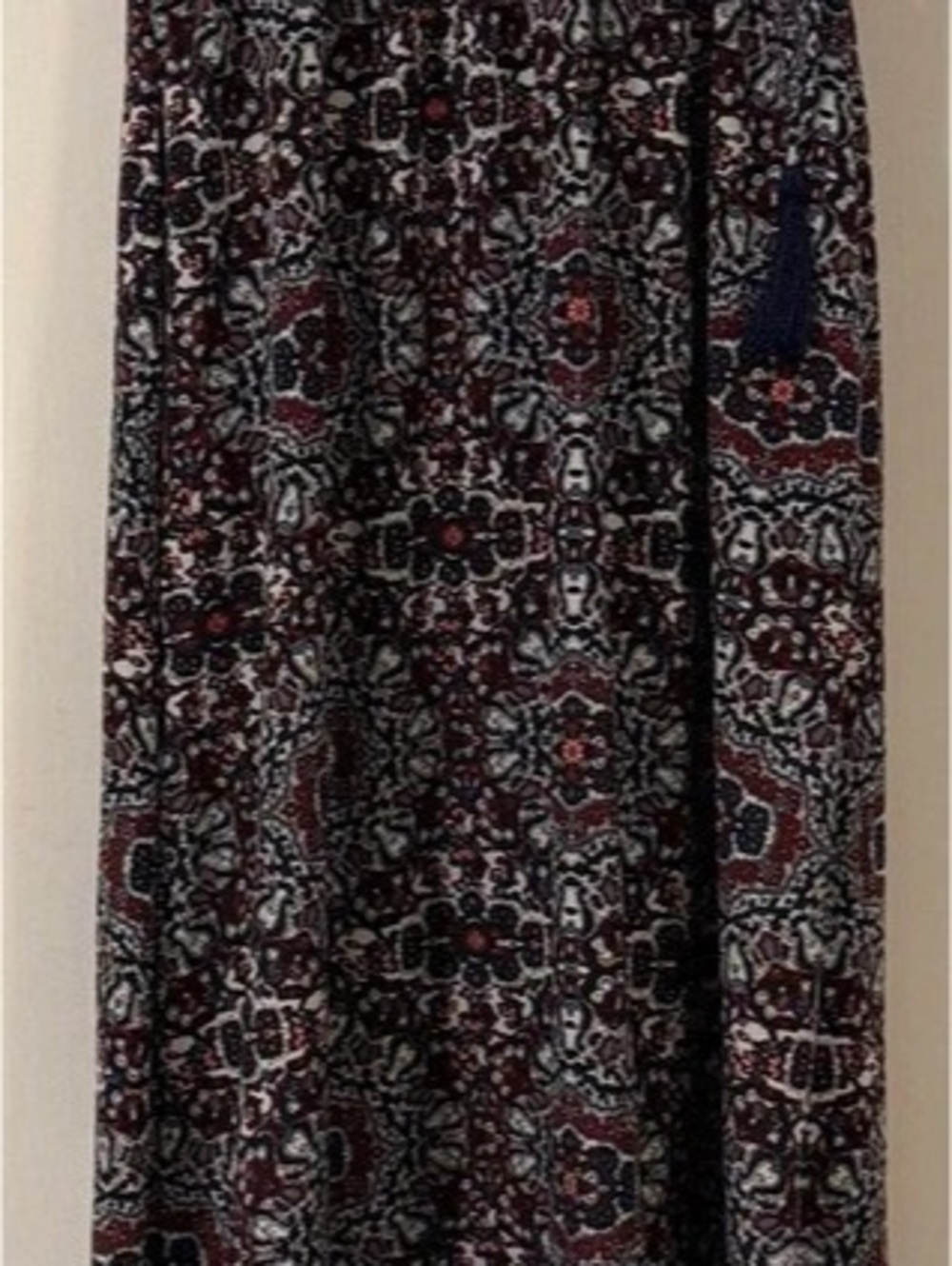 Athleta S/75509 Paisley Maxi Dress in Blue & Red Size Medium Like New